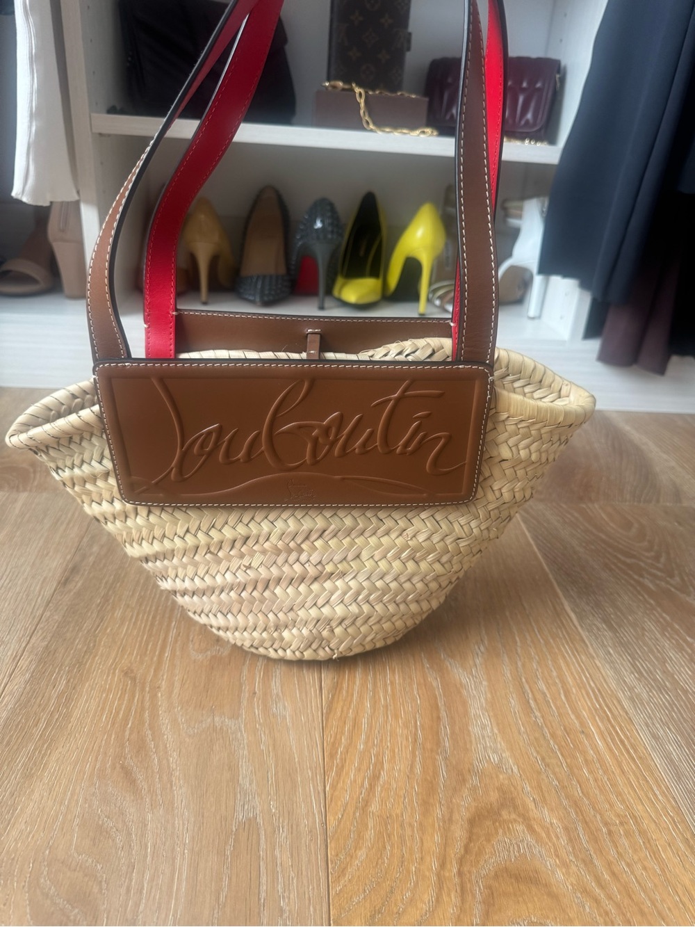 Authentic Christian Louboutin Raffia Tote